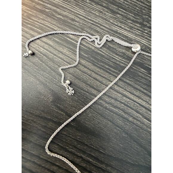 Lucky Brand Flower Petal Adjustable Length Silver Tone Necklace - Picture 4 of 6